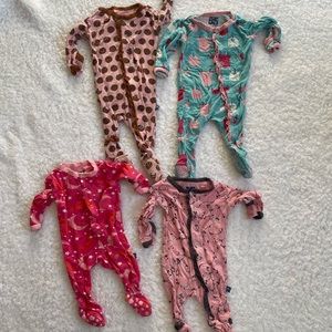 Kickee Pants Baby Pajamas — Bundle of 4 Kickee Pants Footie PJs